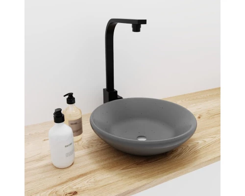 Раковина для ванной комнаты накладная Uperwood Sfera (40 см, круглая, графит)