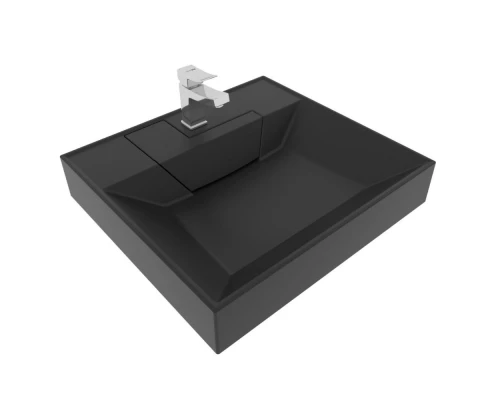 Раковина для ванной над стиральной машиной Uperwood Top (60*55 см, черная матовая)