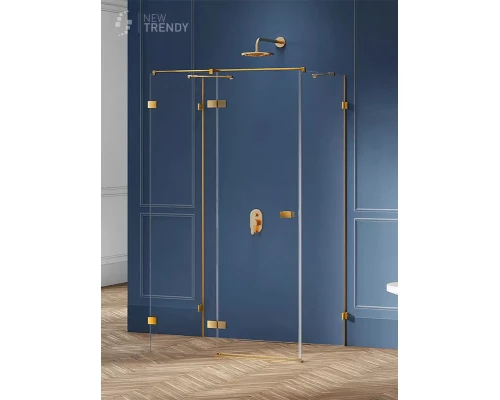 Душевое ограждение NEW TRENDY AVEXA GOLD BRUSHED L 100x100x200 EXK-3085 (брашированное золото) Elit-san.ru