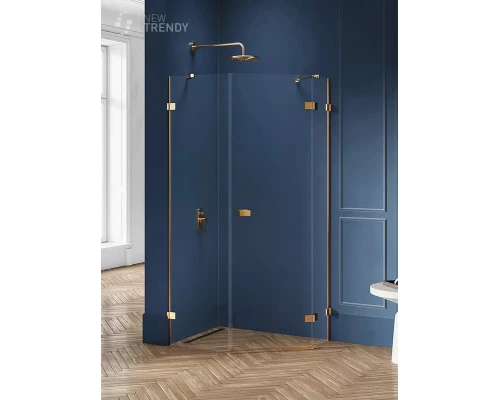 Душевое ограждение NEW TRENDY AVEXA GOLD BRUSHED R 100x80x200 EXK-3858 (брашированное золото) Elit-san.ru
