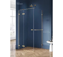 Душевое ограждение NEW TRENDY AVEXA GOLD BRUSHED L 80x90x200 EXK-3012 (брашированное золото)
