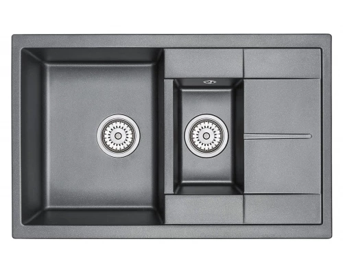 Кухонная мойка GRANULA (7802, ЧЕРНЫЙ)