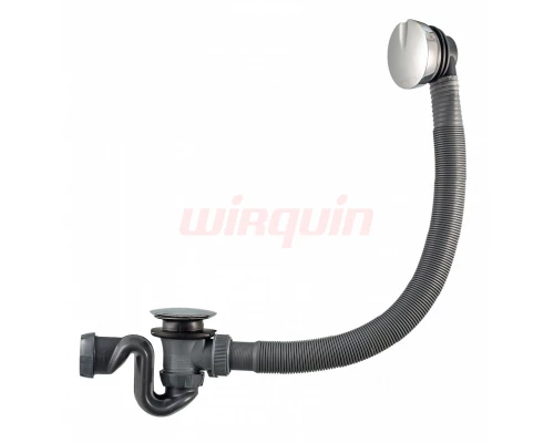 SB600 Сифон автомат для ванны, компактный, слив 62 л/мин, защита троса, самоцентр. прокладка, вентил