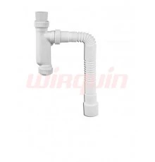 Сифон для писсуара белый, вход d38-44мм, с гофротрубой 40Х40/50, WIRQUIN
