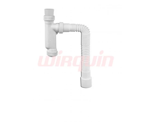 Сифон для писсуара белый, вход d38-44мм, с гофротрубой 40Х40/50, WIRQUIN