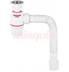 СифонWIRQUIN, WIRQUIN NEO AIR с выпуском 1¼ х 40 мм и гофротрубой L800 мм, 40 х 40/50 мм, WIRQUIN