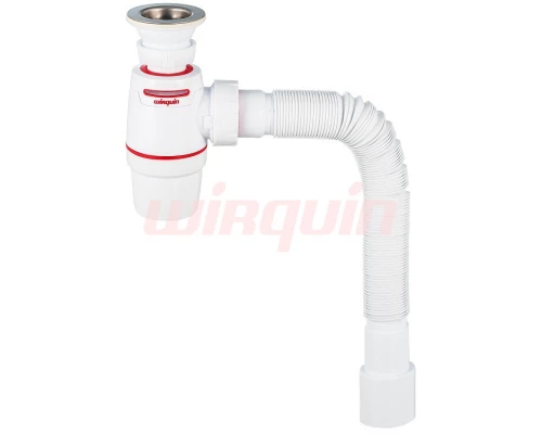 СифонWIRQUIN, WIRQUIN NEO AIR с выпуском 1¼ х 40 мм и гофротрубой L800 мм, 40 х 40/50 мм, WIRQUIN