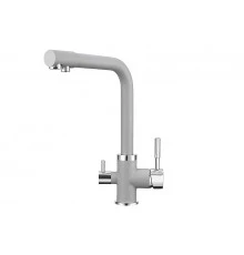 2015, АЛЮМИНИУМ Смеситель для кухни однорыч., с подкл. для питьевой воды, GRANULA