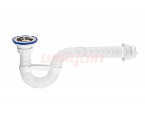 Сифон гофрированный "VIR" с нержавеющей чашкой Ø70 мм для душевого поддона (Ø50/40)