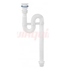 Сифон гофрированный VIR (Ø40/50), пластиковая чашка Ø63 мм, VIRPLAST