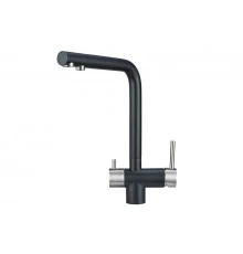 2305, ШВАРЦ Смеситель для кухни однорыч., с подкл. для питьевой водычерн., метал., GRANULA