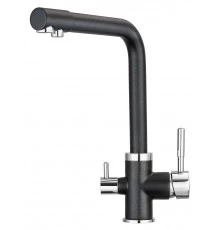 2015, ШВАРЦ Смеситель для кухни однорыч., с подкл. для питьевой воды, черн. метал., GRANULA
