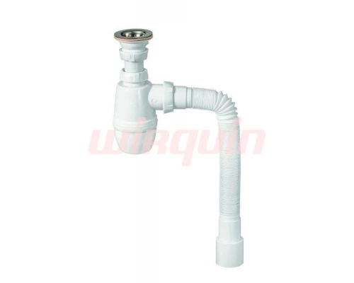 МИНОР сифон 1 1/4*40 с гибкой трубой 40*40/50, WIRQUIN