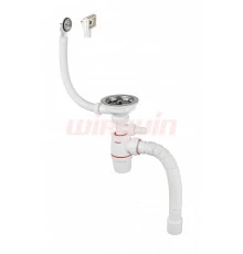 Сифон WIRQUIN NEO с нержавеющей чашкой Ø114 мм, с отводом для стиральной или посудомоечной машины, с