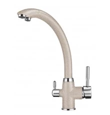 2167, ПИРИТ Смеситель для кухни однорыч., с подкл. для питьевой воды, беж., GRANULA