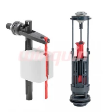 Комплект арматуры: Сливной двухрежимный механизм  Wirquin ONE 3/6 L, заливной клапан Kompact поршнев