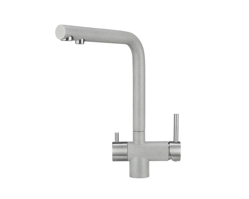 2305, БАЗАЛЬТ Смеситель для кухни однорыч., с подкл. для питьевой водысер., GRANULA