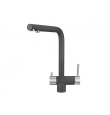 2305, ГРАФИТ Смеситель для кухни однорыч., с подкл. для питьевой водычерно-сер., GRANULA