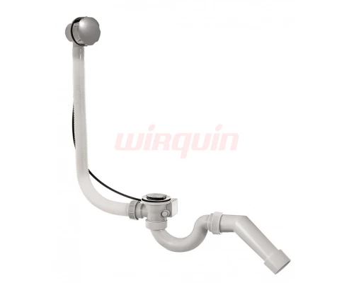 Сифон МИНИ Элит для ванн, полуавтомат, с гофротрубой Ø40/5), перелив 70см, VIRPLAST