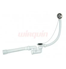 Сифон для ванны с выпуском и переливом регул. 1 1/2*40, c гофрированной трубой 40/40*50 (SW1205) WIR