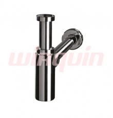 LINEIS Сифон хром., цилиндр 1 1/4*32 мм без выпуска, регулируемый от 140-220мм с отводом 300мм и роз