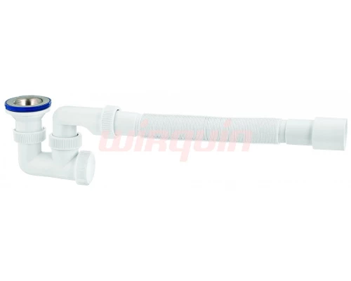 Сифон Универсал д/душ. поддона с нерж чашкой и гофротрубой L=800 (ф40/50), WIRQUIN