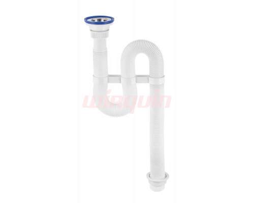 Сифон гофрированный VIR с неражавеющей чашкой D63 мм. (1 1/4 - D40/50), VIRPLAST