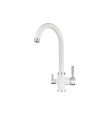 2168, АРКТИК Смеситель для кухни однорыч., с подкл. для питьевой воды, бел., GRANULA