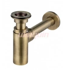 Сифон “LINEIS” для раковины 1¼ * 32 с выпуском, отвод с декоративной розеткой, латунь, весь комплект