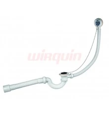 Слив-перелив для ванны S-образный с гофротрубой на 40* 40/50 мм, выпуск пластик, WIRQUIN