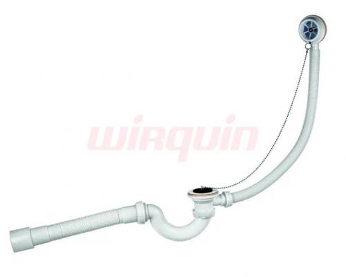 Слив-перелив для ванны S-образный с гофротрубой на 40* 40/50 мм, выпуск пластик, WIRQUIN