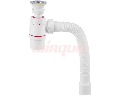 Сифон, WIRQUIN NEO с выпуском 1½  х 40 мм и гофротрубой L800 мм, 40 х 40/50 мм , WIRQUIN