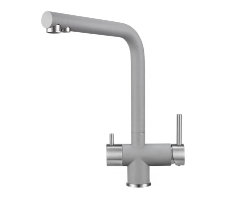 2305, АЛЮМИНИУМ Смеситель для кухни однорыч., с подкл. для питьевой воды ,GRANULA