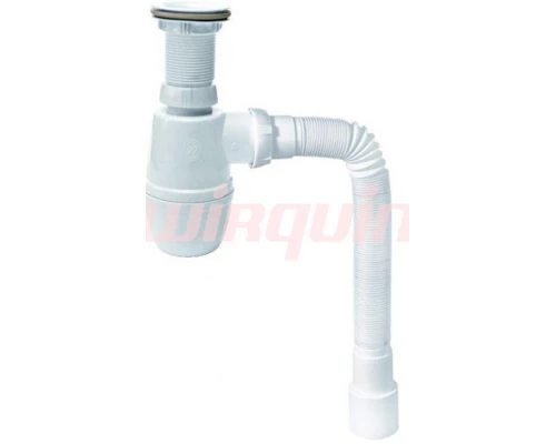 Сифон для раковины 1 1/4*40 с гофротрубой 40*40/50 L800мм.,выпуск пластик