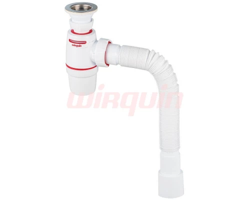 Сифон, WIRQUIN NEO AIR с выпуском 1½  х 40 мм и гофротрубой L800 мм, 40 х 40/50 мм, WIRQUIN