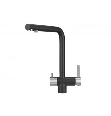2305, ЧЕРНЫЙ Смеситель для кухни однорыч., с подкл. для питьевой воды GRANULA