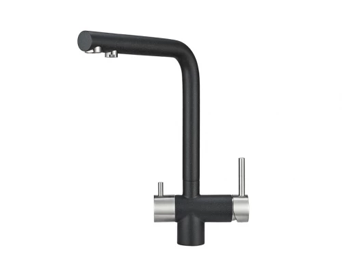 2305, ЧЕРНЫЙ Смеситель для кухни однорыч., с подкл. для питьевой воды GRANULA