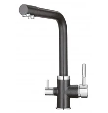 2015, ЧЕРНЫЙ Смеситель для кухни однорыч., с подкл. для питьевой воды, GRANULA