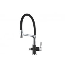 0075, ЧЁРНЫЙ Смеситель для кухни однорыч., с подкл. для питьевой воды, GRANULA