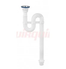 Сифон гофрированный VIR с неражавеющей чашкой D70 мм. (1 1/4 - D40/50), VIRPLAST