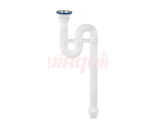 Сифон гофрированный VIR с неражавеющей чашкой D70 мм. (1 1/4 - D40/50), VIRPLAST