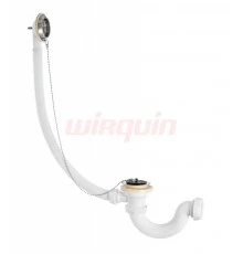 Сифон для ванны S образный с выпуском и переливом 1 1/2*40 (SW1200), WIRQUIN