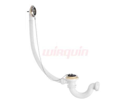 Сифон для ванны S образный с выпуском и переливом 1 1/2*40 (SW1200), WIRQUIN