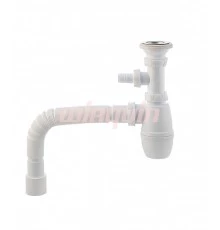 Сифон МИНОР с выпуском 1 1/4*40 мм с отв. для стир. машины и трубой 40*40/50 мм., WIRQUIN