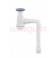 Сифон МИНИ Элит 1½ х 40 мм с литым выпуском, с нержавеющей чашкой Ø63 мм и c гофротрубой L800 мм 4