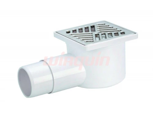 Трап сливной с металлической решеткой рисунок линии 100х100 WIRQUIN