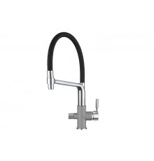 0075, АЛЮМИНИУМ Смеситель для кухни однорыч., с подкл. для питьевой воды, GRANULA