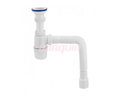 Сифон «Элит» универс. для мойки и раков. 1 ½ х 40мм с плас. реш.. и  г/труб. 40х40/50мм,L800мм VIR