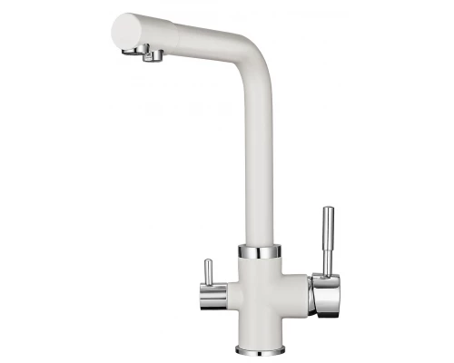 2015, АРКТИК Смеситель для кухни однорыч., с подкл. для питьевой воды, бел., GRANULA