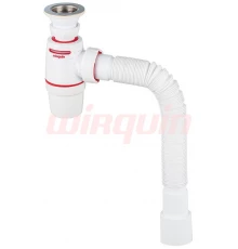 Сифон, WIRQUIN NEO AIR с выпуском 1½  х 40 мм и гофротрубой L800 мм, 40 х 40/50 мм, WIRQUIN